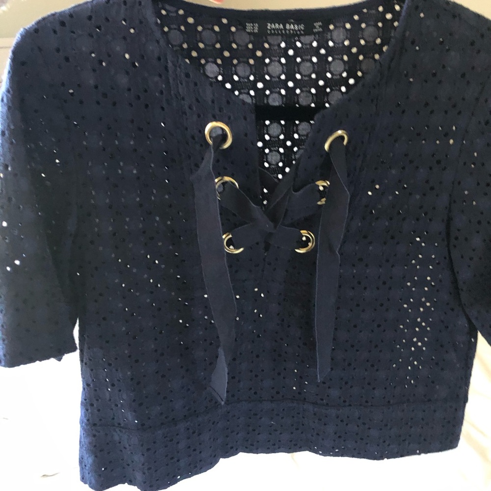 Zara navy blouse